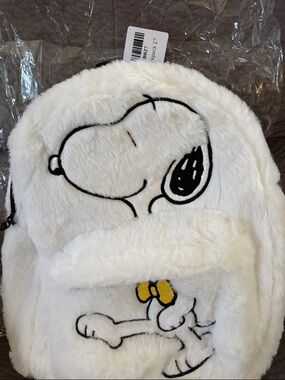 White Plush Snoopy Backpack multiple designs, NWT!
